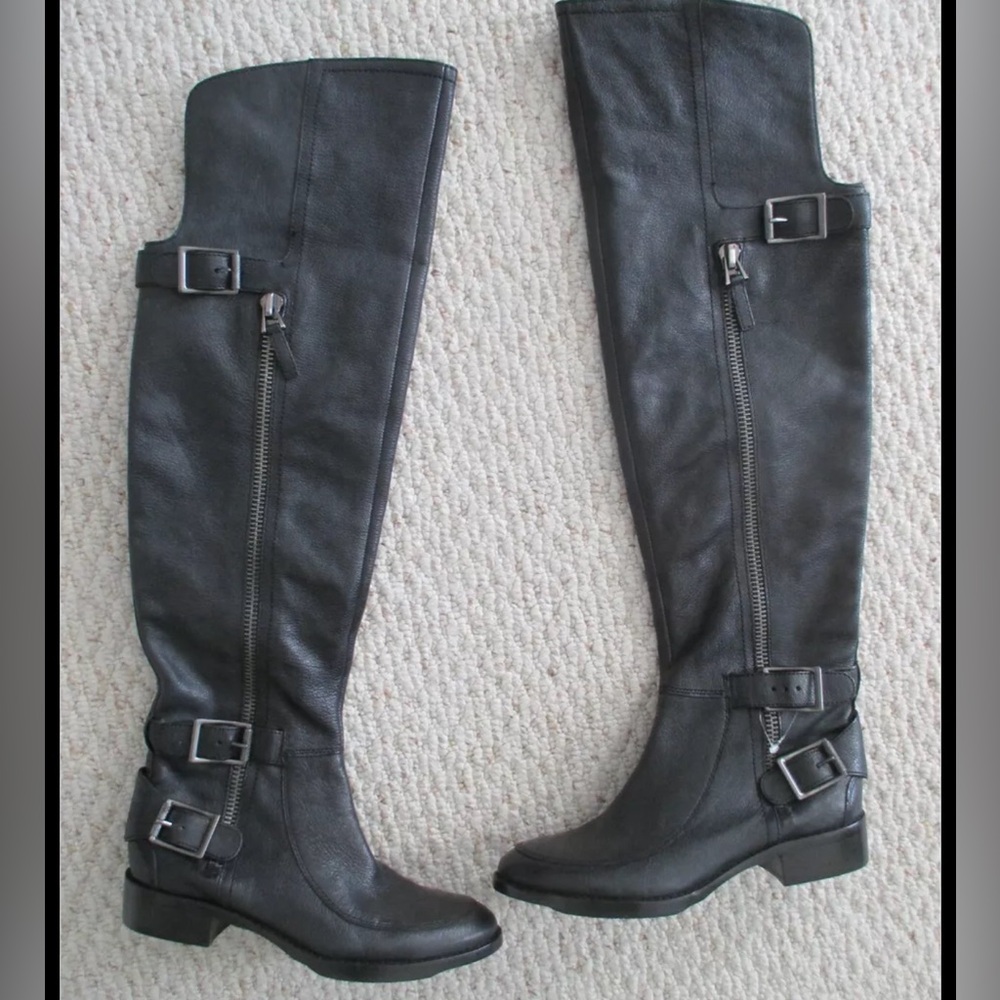 Black over the knee leather boot. Sam Edelman.